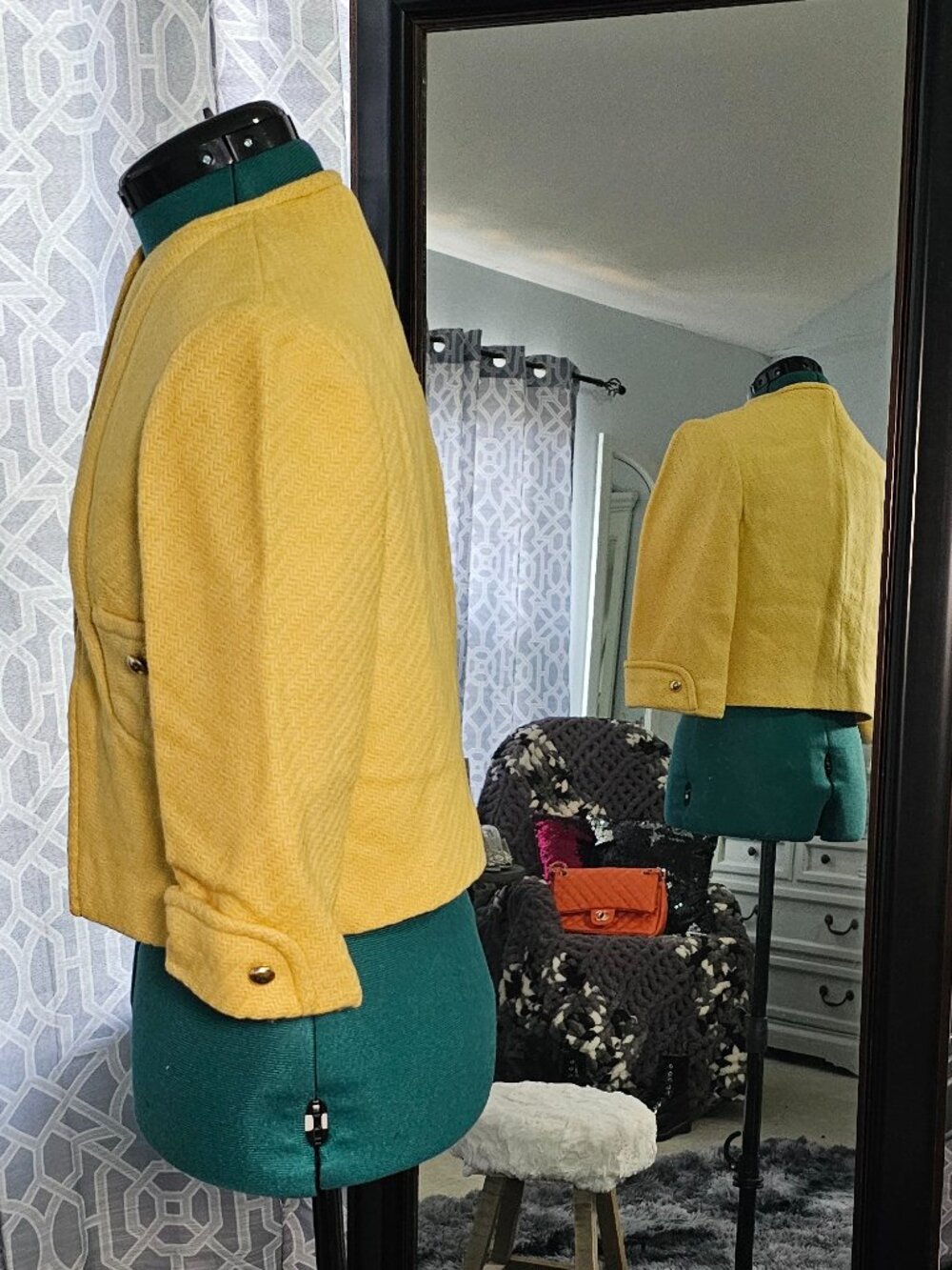 Vintage Late‑1950s/Early‑1960s Custom‑Tailored Yellow Jacket – Boutique - Picture 2 of 6